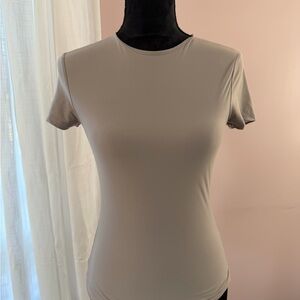 Abercrombie & Fitch Short Sleeve Crewneck Top - Taupe